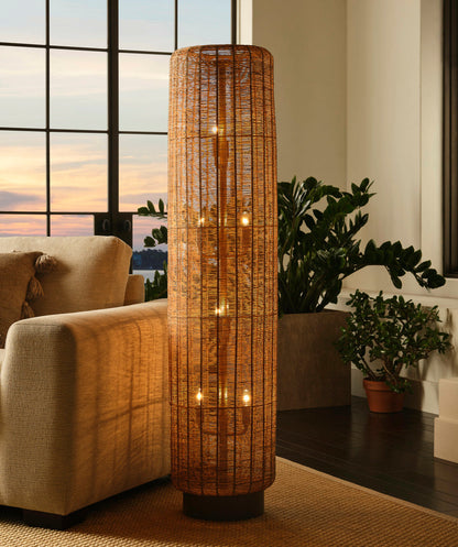 Wildwood Teague Handwoven Raffia Rope Floor Lamp
