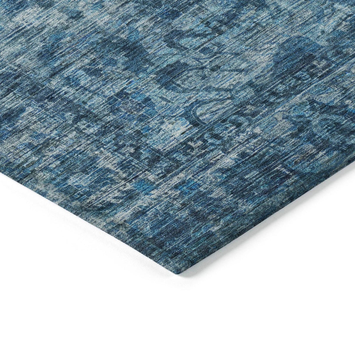 Iriira Blue Washable Indoor-Outdoor Rug