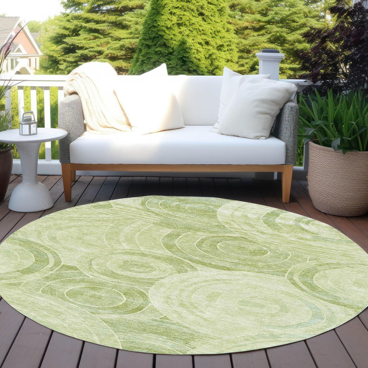 Jaelain Green Washable Indoor-Outdoor Rug