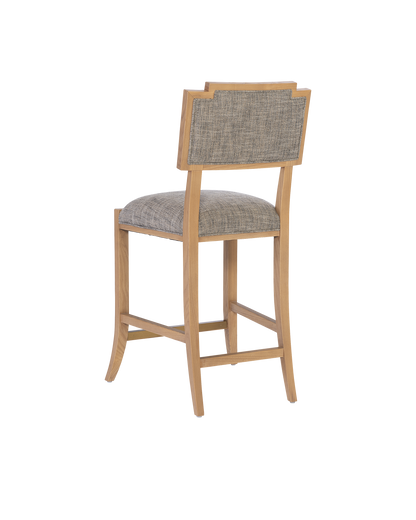 Melanie Blonde Wood and Brass Brown Counter Stool