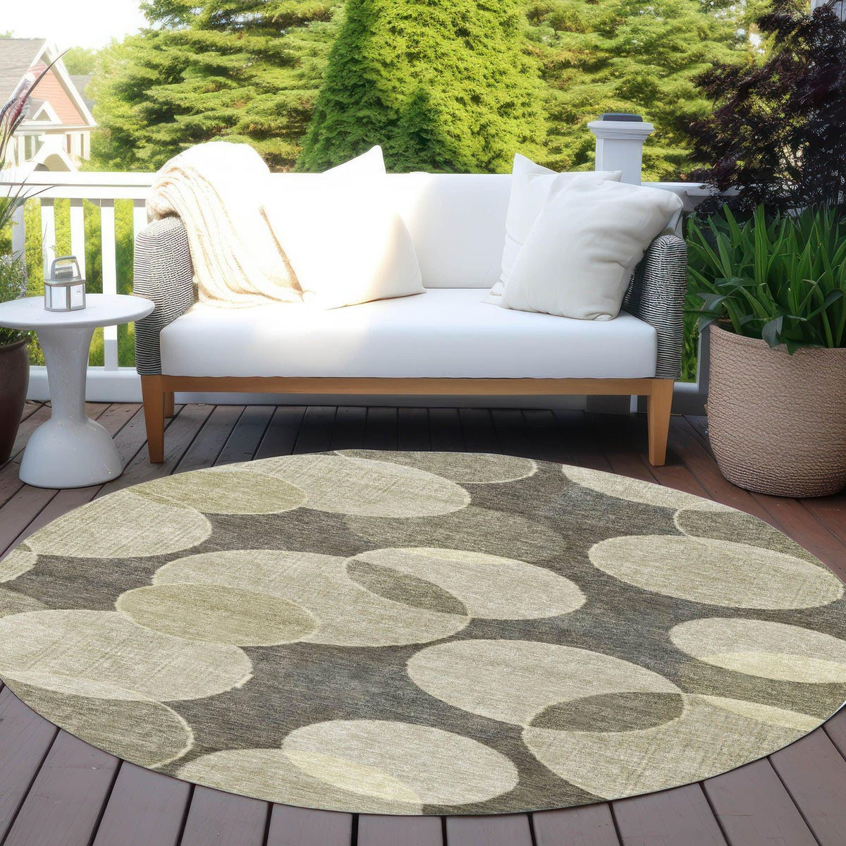 Jaelanor Brown Washable Indoor-Outdoor Rug