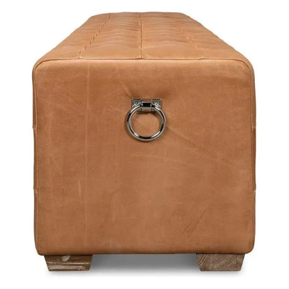 Sarreid Beam Bench Tufted Leather