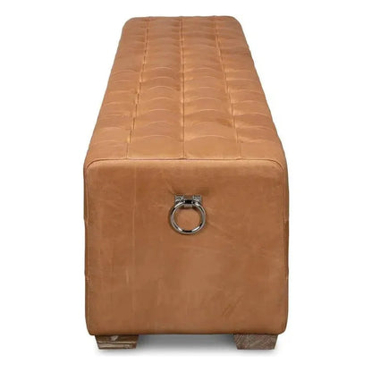 Sarreid Beam Bench Tufted Leather