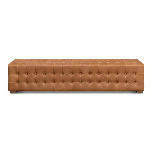 Sarreid Beam Bench Tufted Leather
