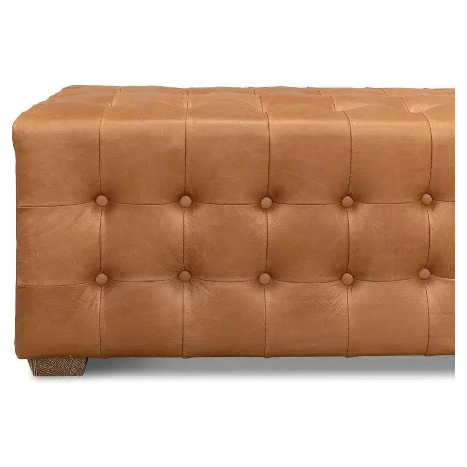 Sarreid Beam Bench Tufted Leather