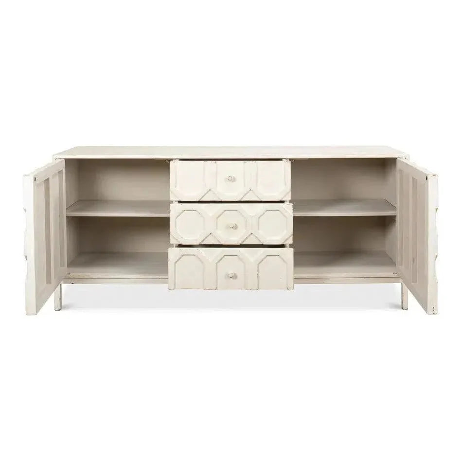 Becket Sideboard Antique White Buffet for Dining Room - LOOMLAN - Sarreid - Sideboards