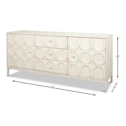 Becket Sideboard Antique White Buffet for Dining Room - LOOMLAN - Sarreid - Sideboards