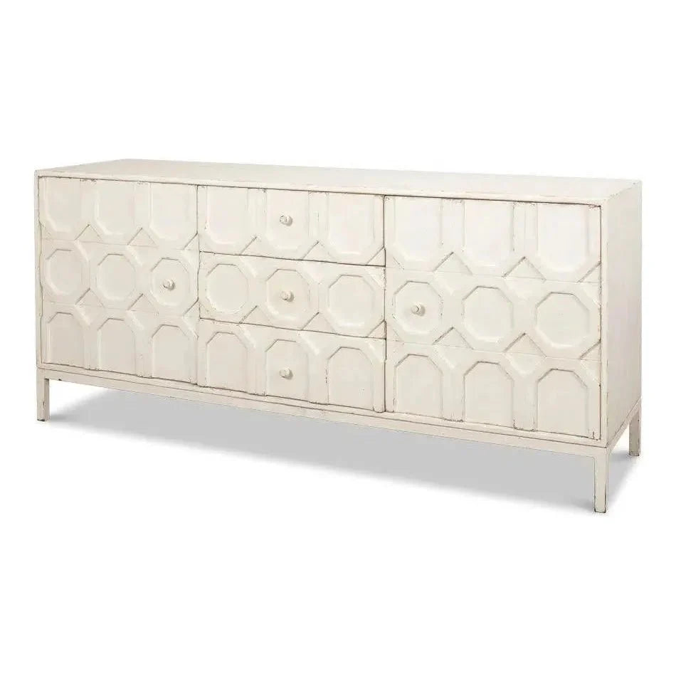 Becket Sideboard Antique White Buffet for Dining Room - LOOMLAN - Sarreid - Sideboards