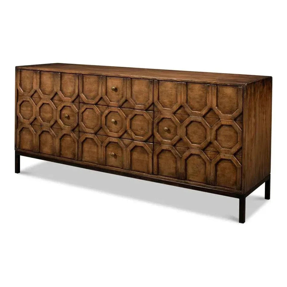 Becket Sideboard Brown Buffet for Dining Room - LOOMLAN - Sarreid - Sideboards