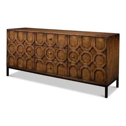 Becket Sideboard Brown Buffet for Dining Room - LOOMLAN - Sarreid - Sideboards