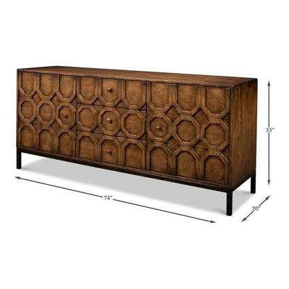 Becket Sideboard Brown Buffet for Dining Room - LOOMLAN - Sarreid - Sideboards