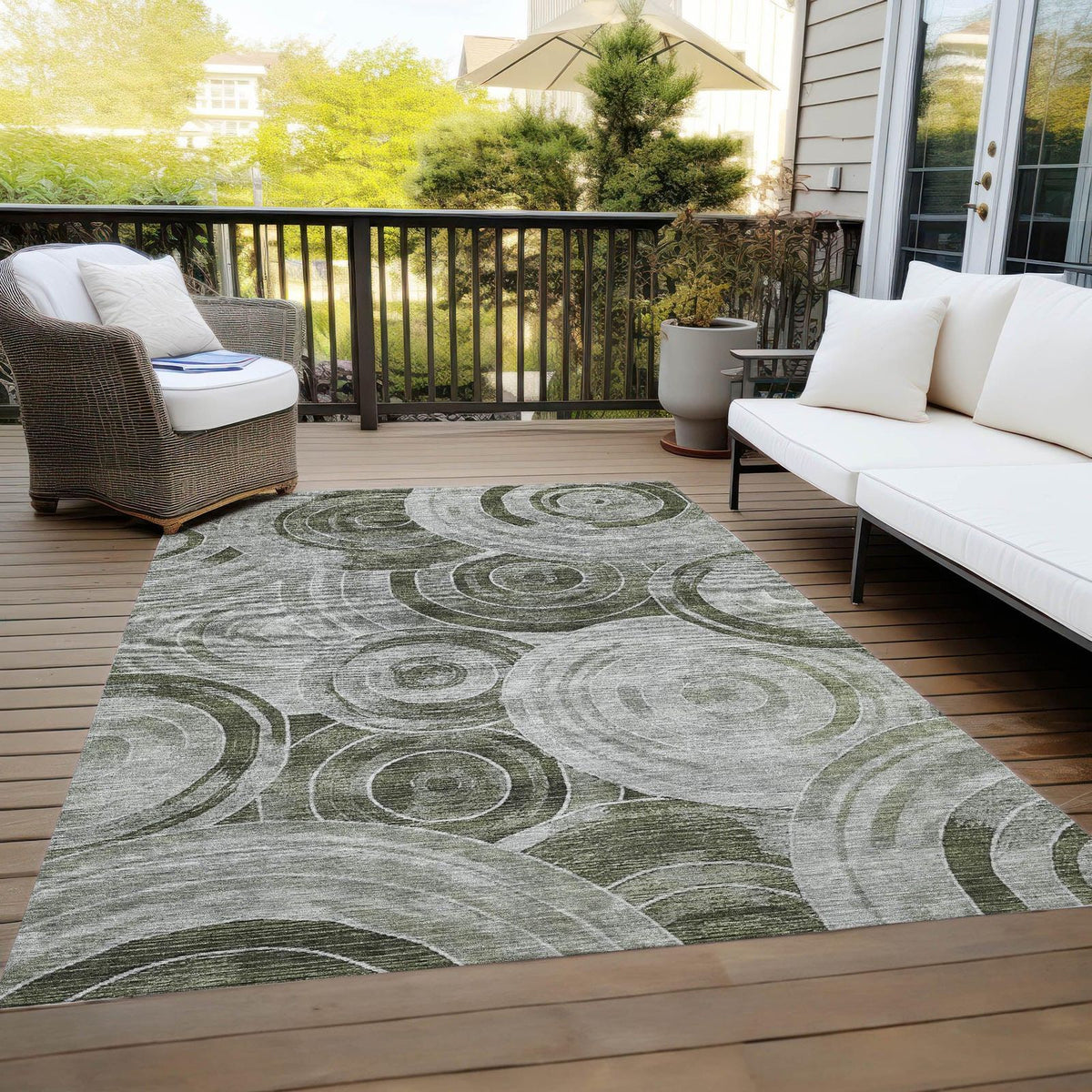 Jaelain Taupe Washable Indoor-Outdoor Rug