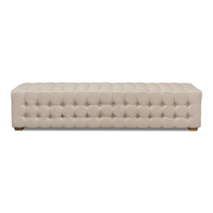 Sarreid Bedroom Beam Bench Tufted Beige Linen