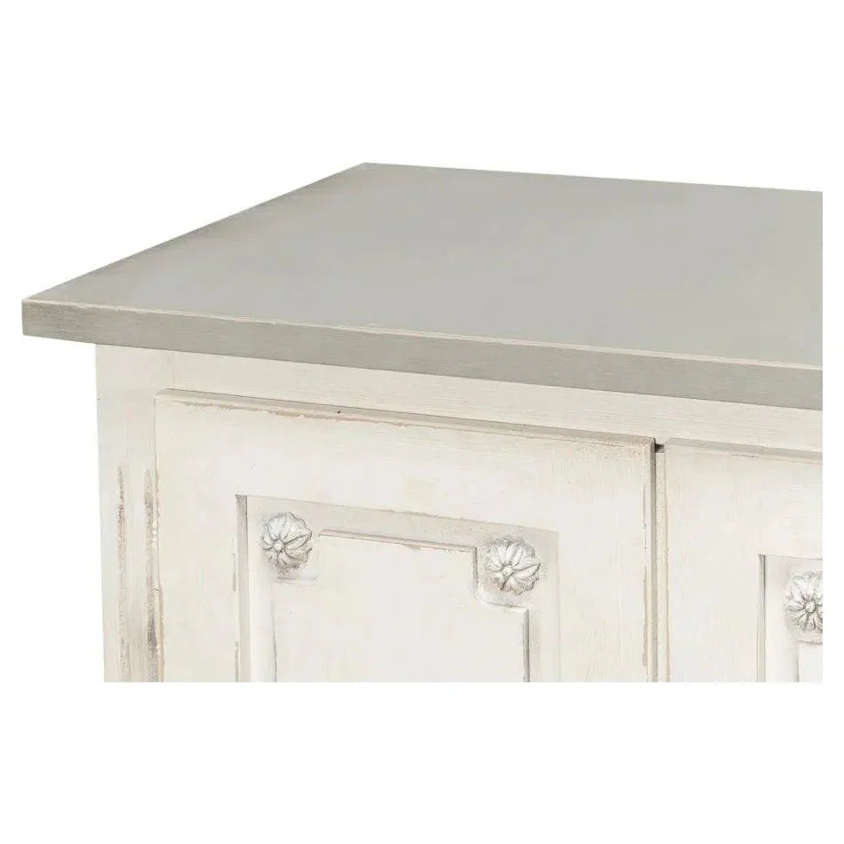 Bellagio Sideboard 96" White Grey - LOOMLAN - Sarreid - Sideboards