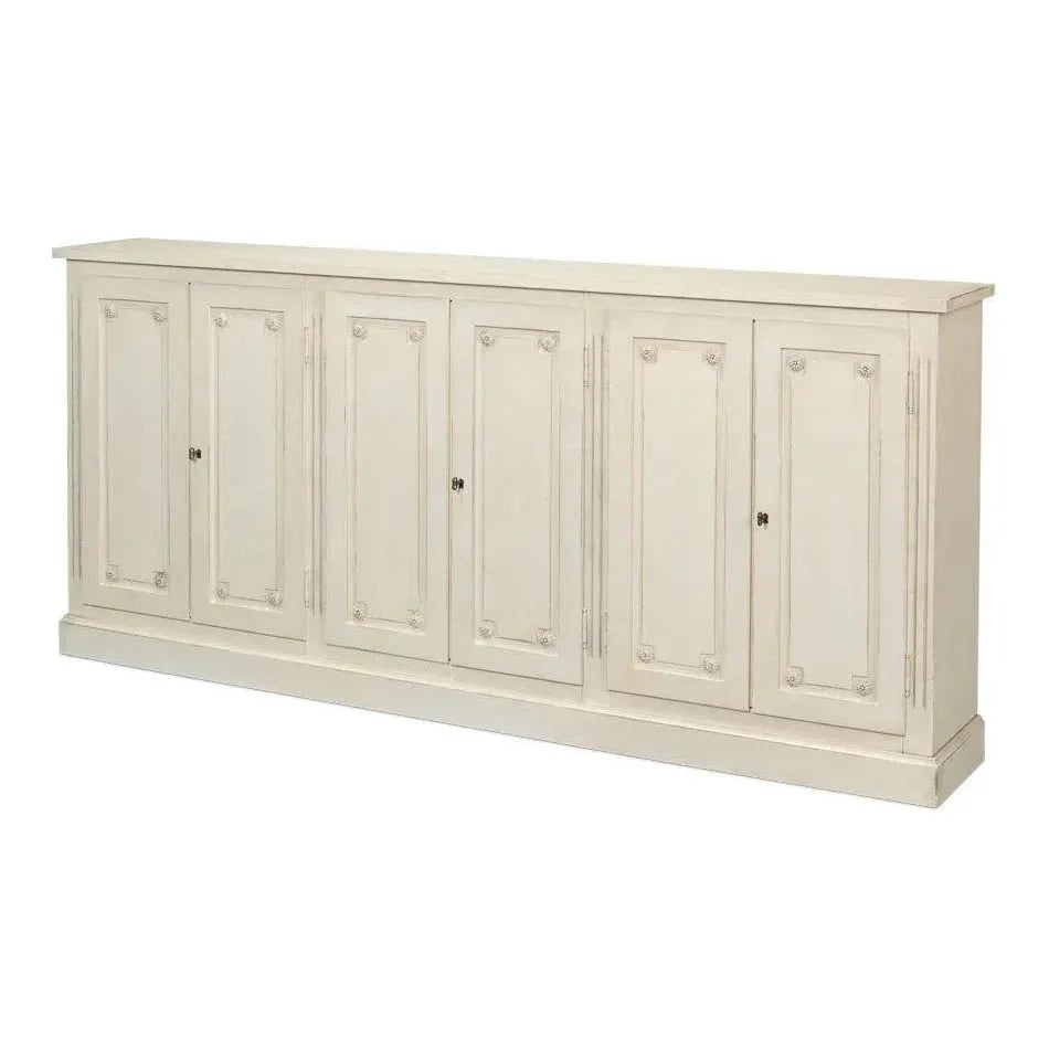 Bellagio Sideboard 96" White White - LOOMLAN - Sarreid - Sideboards