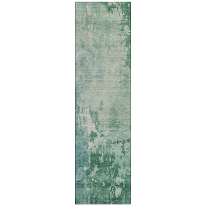 LOOMLAN Rugs Bellatrix Green Washable Indoor-Outdoor Rug