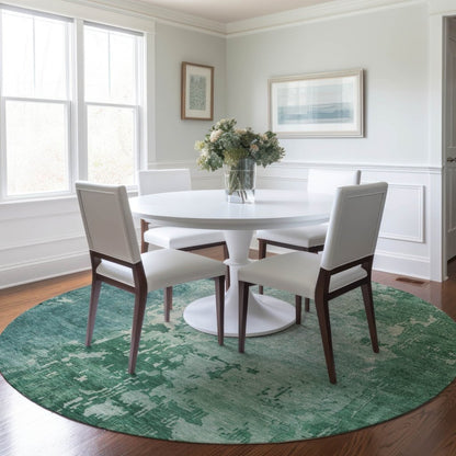 LOOMLAN Rugs Bellatrix Green Washable Indoor-Outdoor Rug
