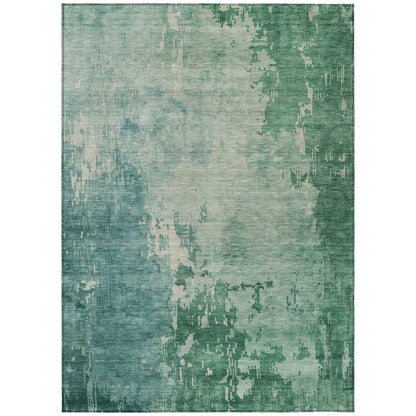 LOOMLAN Rugs Bellatrix Green Washable Indoor-Outdoor Rug