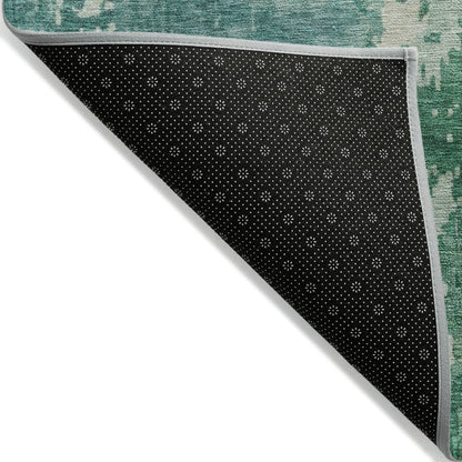 LOOMLAN Rugs Bellatrix Green Washable Indoor-Outdoor Rug