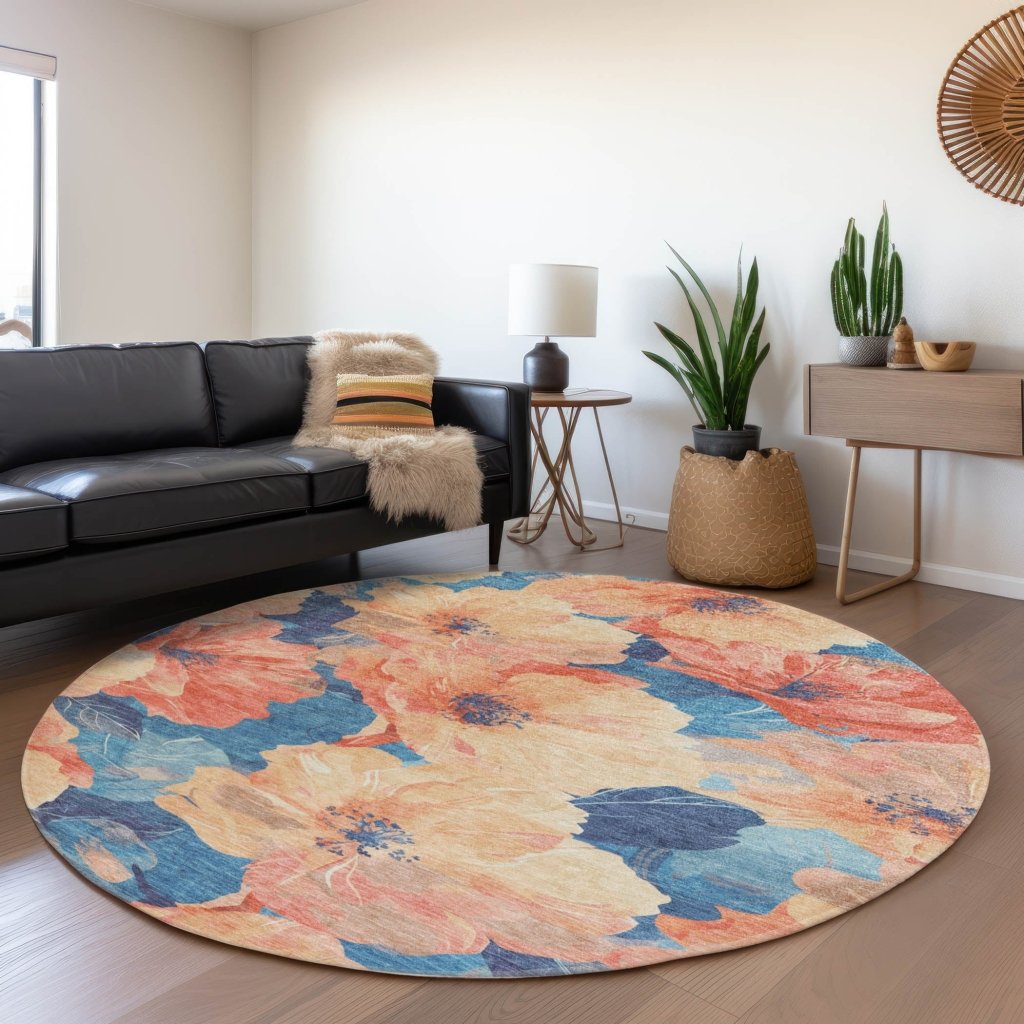 LOOMLAN Rugs Bellavor Orange Washable Indoor-Outdoor Rug