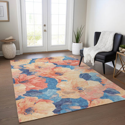 LOOMLAN Rugs Bellavor Orange Washable Indoor-Outdoor Rug