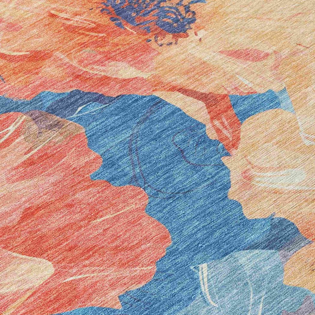 LOOMLAN Rugs Bellavor Orange Washable Indoor-Outdoor Rug