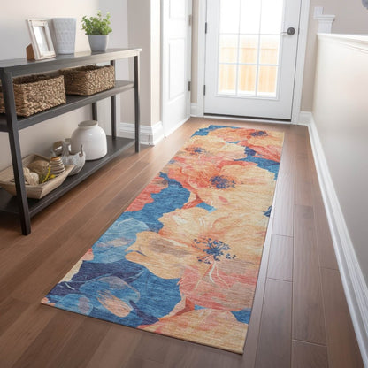 LOOMLAN Rugs Bellavor Orange Washable Indoor-Outdoor Rug