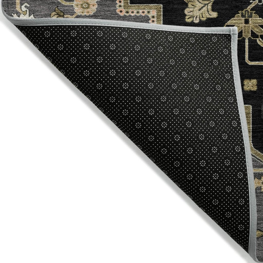 LOOMLAN Rugs Bellaya Black Washable Indoor-Outdoor Rug