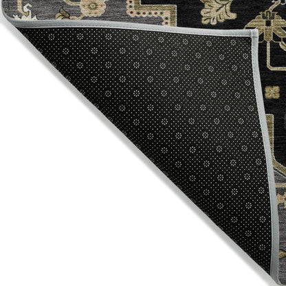 LOOMLAN Rugs Bellaya Black Washable Indoor-Outdoor Rug