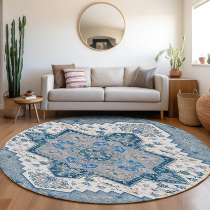 LOOMLAN Rugs Bellaya Blue Washable Indoor-Outdoor Rug