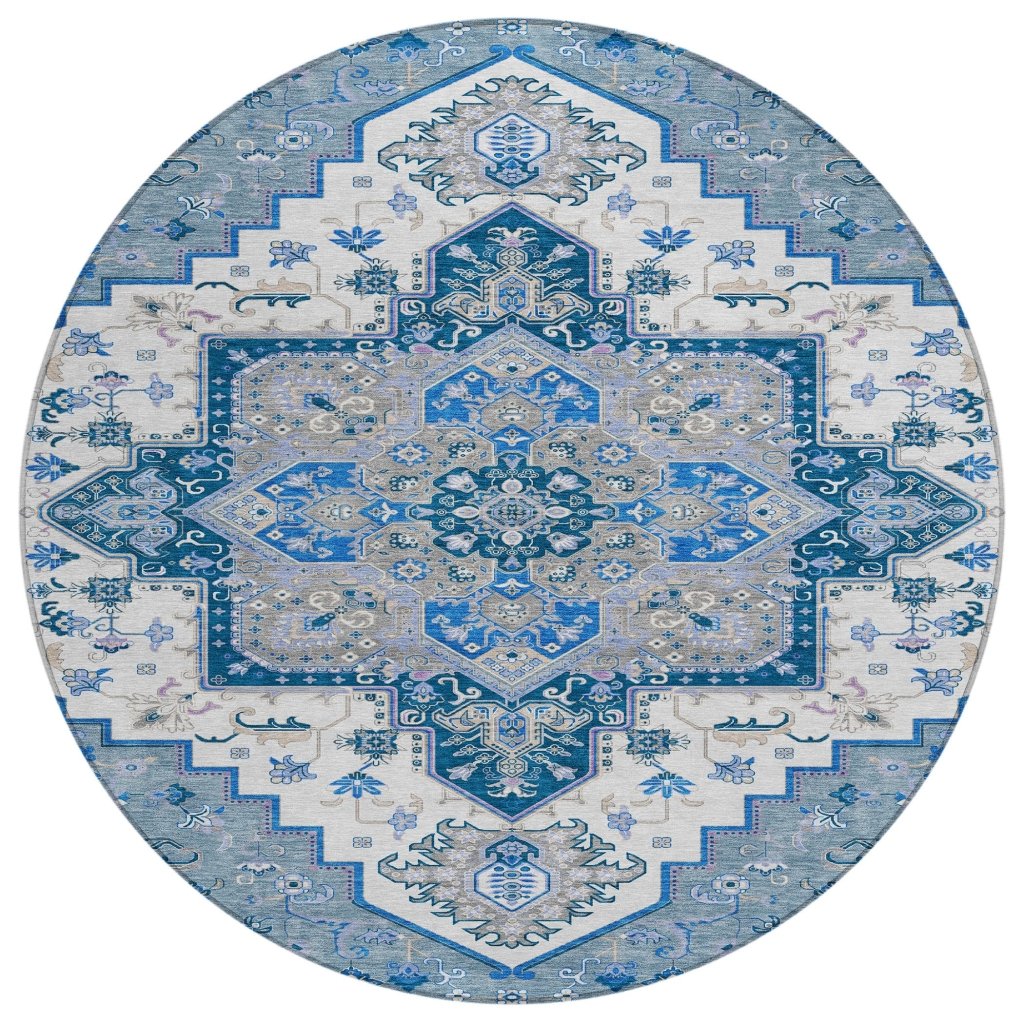 LOOMLAN Rugs Bellaya Blue Washable Indoor-Outdoor Rug