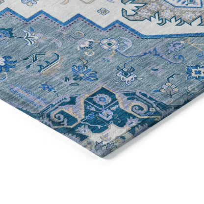 LOOMLAN Rugs Bellaya Blue Washable Indoor-Outdoor Rug