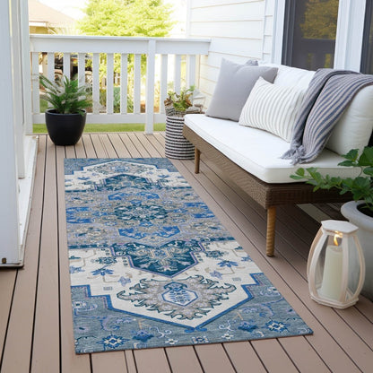 LOOMLAN Rugs Bellaya Blue Washable Indoor-Outdoor Rug