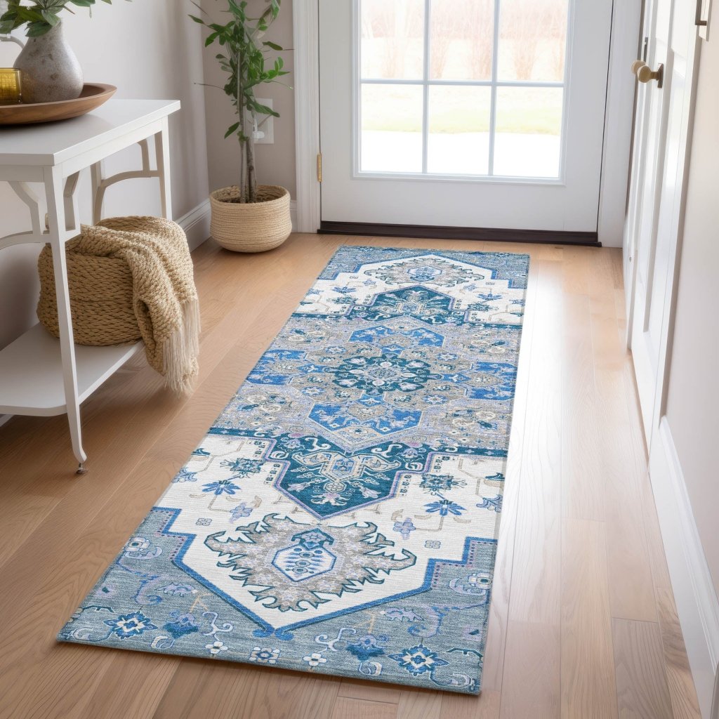 LOOMLAN Rugs Bellaya Blue Washable Indoor-Outdoor Rug