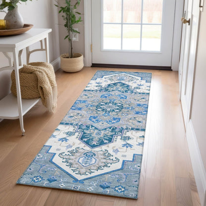 LOOMLAN Rugs Bellaya Blue Washable Indoor-Outdoor Rug