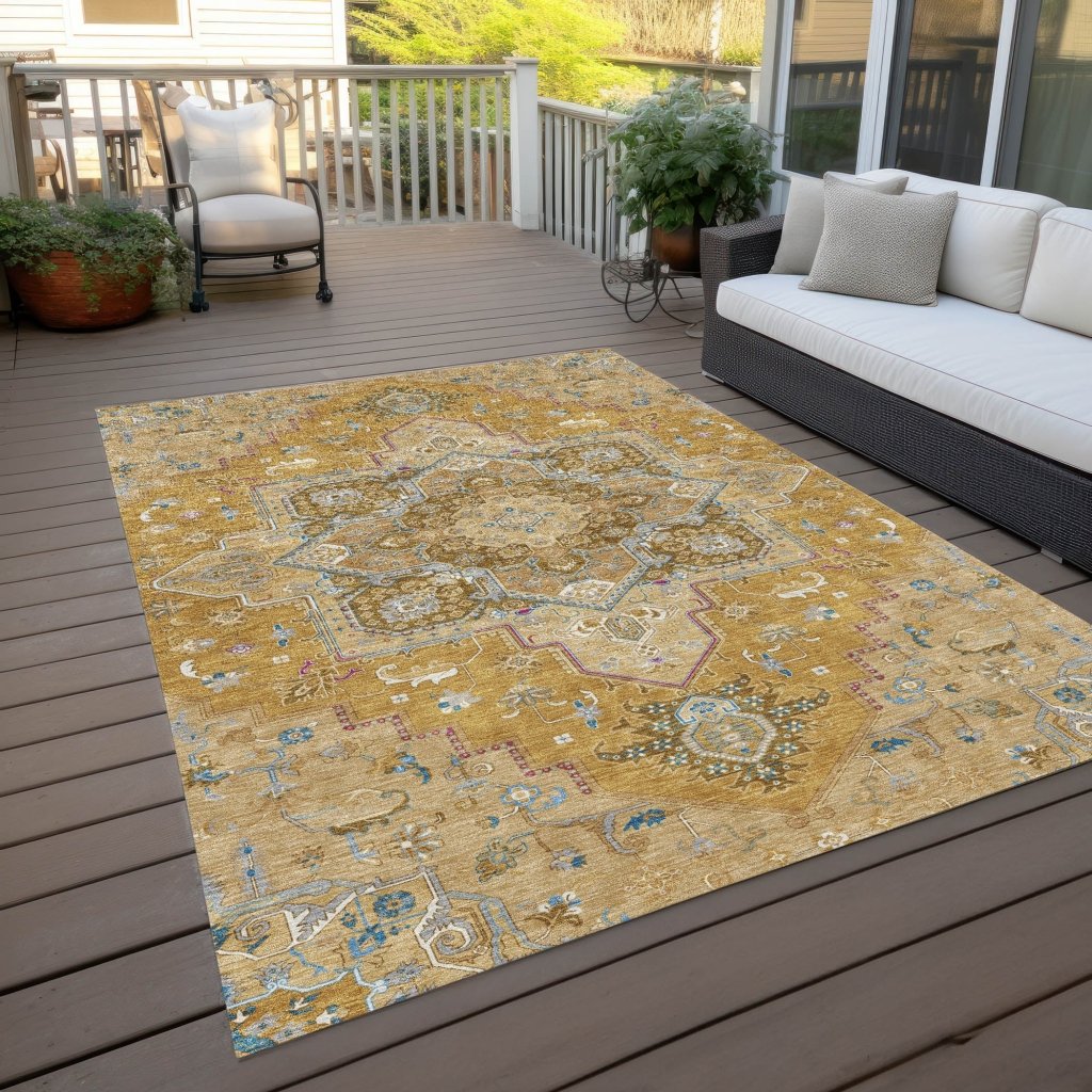 LOOMLAN Rugs Bellaya Gold Washable Indoor-Outdoor Rug