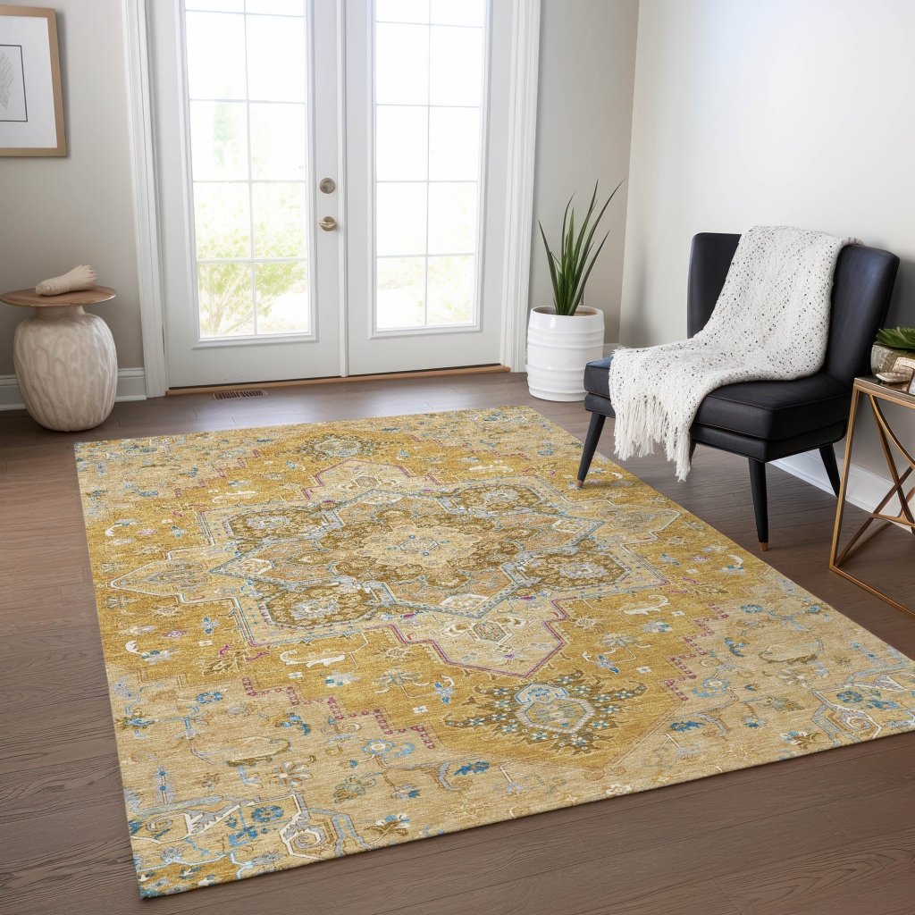 LOOMLAN Rugs Bellaya Gold Washable Indoor-Outdoor Rug