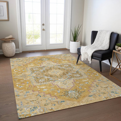 LOOMLAN Rugs Bellaya Gold Washable Indoor-Outdoor Rug