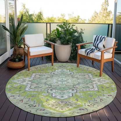 LOOMLAN Rugs Bellaya Green Washable Indoor-Outdoor Rug