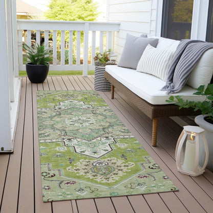 LOOMLAN Rugs Bellaya Green Washable Indoor-Outdoor Rug