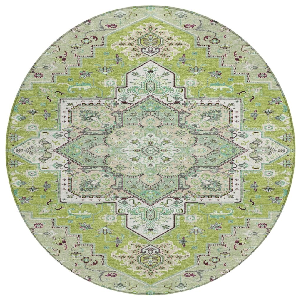 LOOMLAN Rugs Bellaya Green Washable Indoor-Outdoor Rug