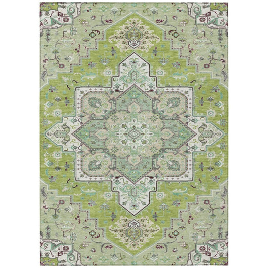 LOOMLAN Rugs Bellaya Green Washable Indoor-Outdoor Rug