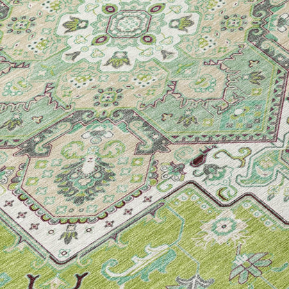 LOOMLAN Rugs Bellaya Green Washable Indoor-Outdoor Rug