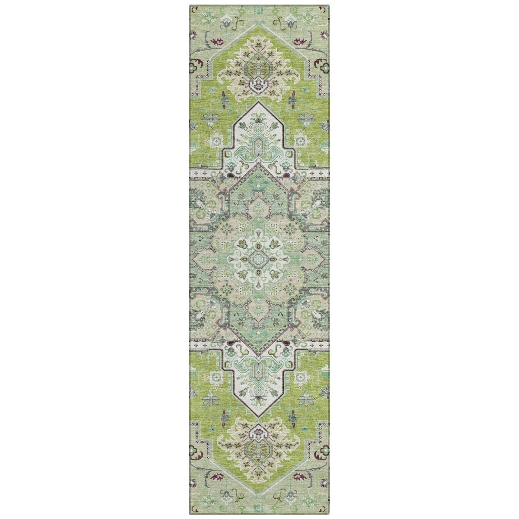 LOOMLAN Rugs Bellaya Green Washable Indoor-Outdoor Rug