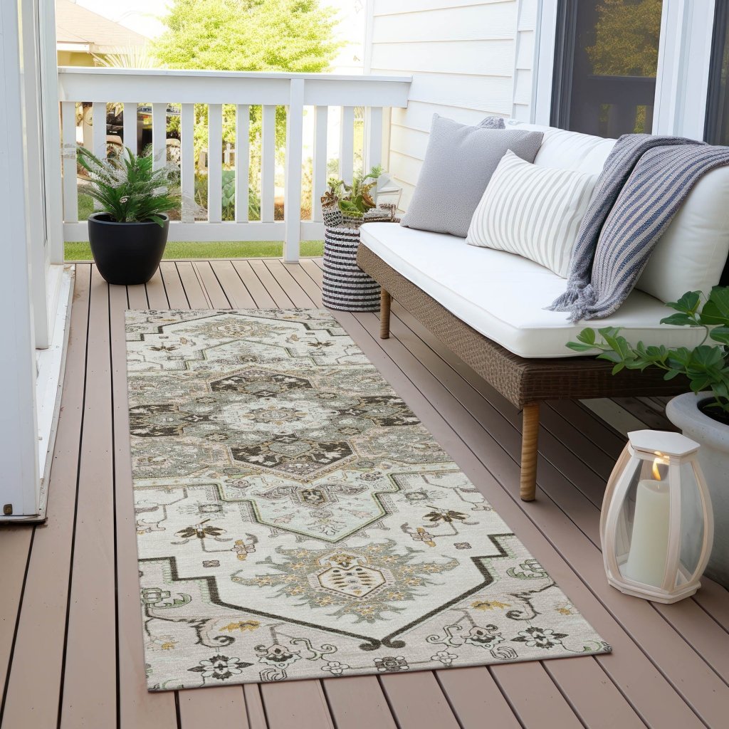 LOOMLAN Rugs Bellaya Ivory Washable Indoor-Outdoor Rug