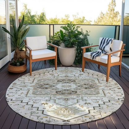 LOOMLAN Rugs Bellaya Ivory Washable Indoor-Outdoor Rug