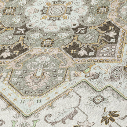 LOOMLAN Rugs Bellaya Ivory Washable Indoor-Outdoor Rug