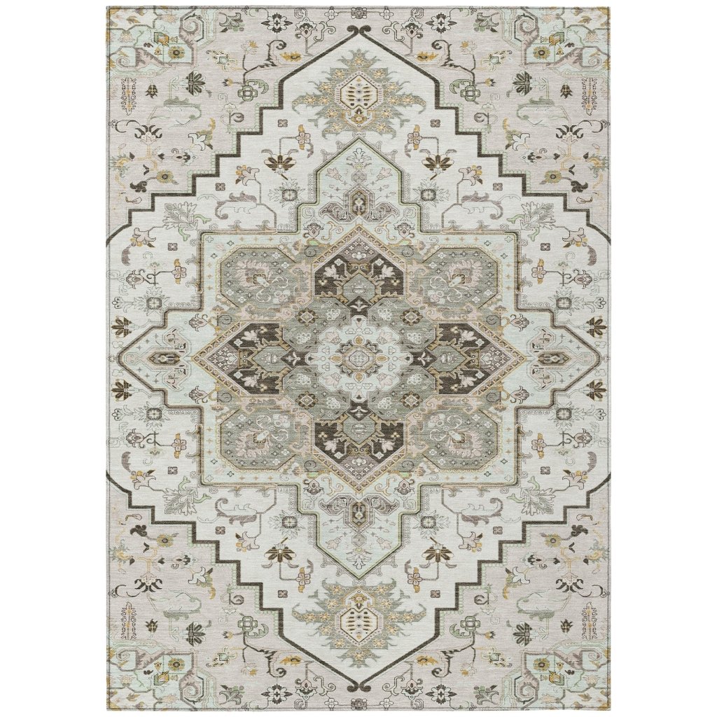 LOOMLAN Rugs Bellaya Ivory Washable Indoor-Outdoor Rug
