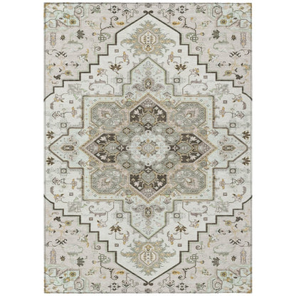 LOOMLAN Rugs Bellaya Ivory Washable Indoor-Outdoor Rug