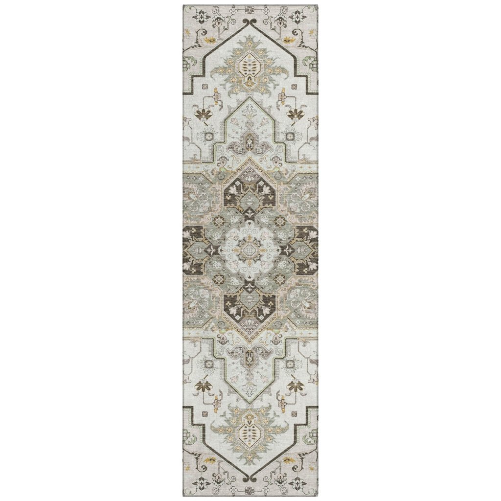 LOOMLAN Rugs Bellaya Ivory Washable Indoor-Outdoor Rug